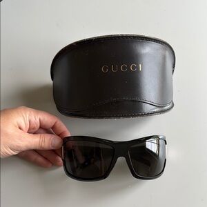 Gucci Black Designer Sunglasses with Case
